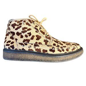 Earth Elements Calf Hair Cheetah Print Platform Ankle Fur Lined Boots Cozy 7